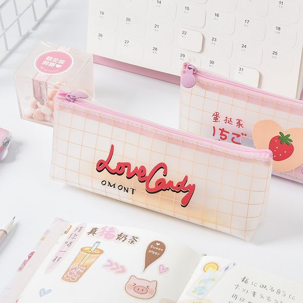Love Candy Milk Pink Balloon Strawberry Pencil Case Stationery