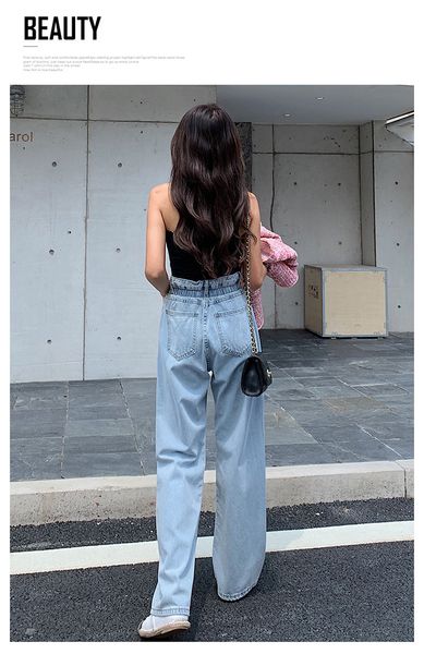 

orchid grey women's tailored waist and hip princess jeans bk2866, Blue