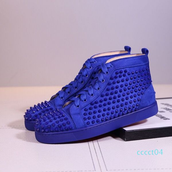 

designer shoes spike red bottom sneakers leather shoes junior calf casual loafer shoes suede luxury men women size with box dust bag ct04, Black