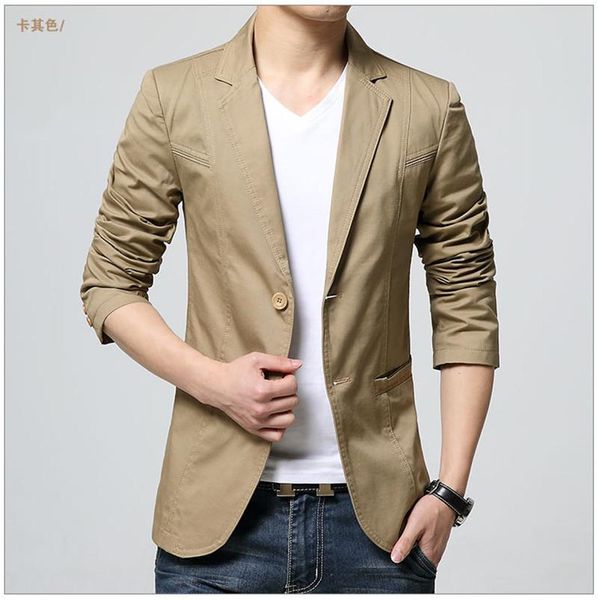 

mens spring designer jacket lapel neck long sleeve solid color homme coats fashion single breasted male clothing, Black;brown