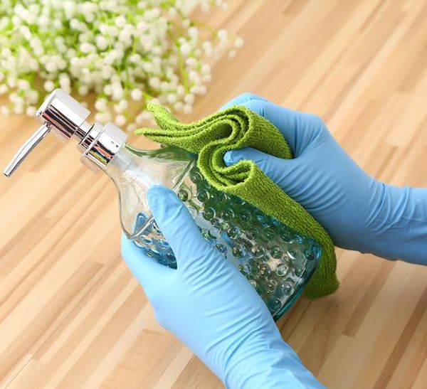 

dhl blue insulated protective nitrile disposable gloves powder (non latex) pack of 100 pieces anti-skid gloves 002