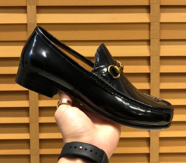 

original box] classic brand mens oxfords dress slip on walking cow leather leisure business casual shoes size 38-44, Black