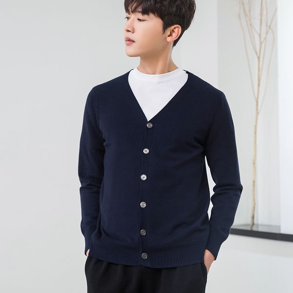 

мужской кардиган вязаный slim fit длинные рукава кашемир вязание шерстяной мужской повседневный кардиган свитер v-образным вырезом кашемир, White;black