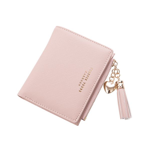 

tassel women wallet small cute wallet women short leather women wallets zipper purses portefeuille female purse clutch, Red;black