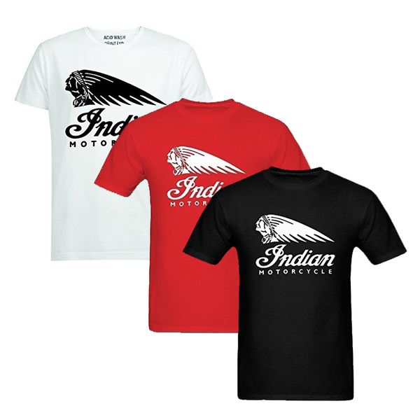 

mens summer t shirt printed indian motorcycles 100% cotton mens fashion designer t shirt short sleeve s-3xl, White;black