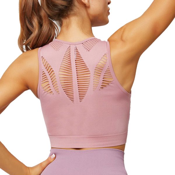

2020 women seamless sports bra running yoga bras workout gym fitness sport braunderwear push up mesh breathable sports vest tank, White;black