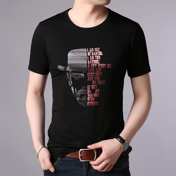 

новый модный бренд футболка мужская дышащий хлопок тенденции уличная одежда топы лето корейский шаблон с коротким рукавом тройник мужская од, White;black