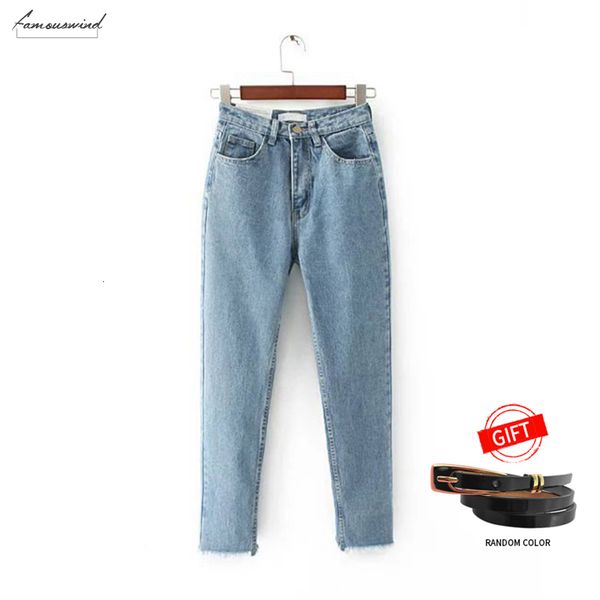

womens jeans tassel harem high waist pants solid vintage female denim pencil pant plus size ankle length brand trousers c3826, Blue