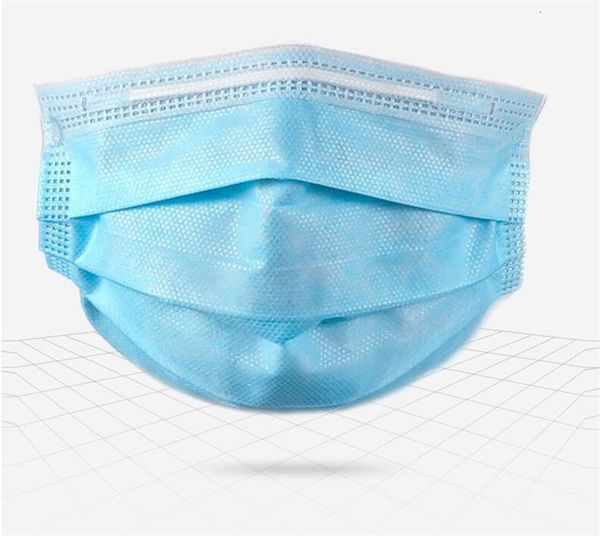 

50 1pcs 3 layer breathable facedust mask mouth pm 2.5 yearloops blue k0sb