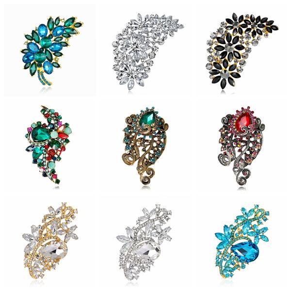 

высокое качество нового способа blingbling кристалл бамбуковые ветви броши для женщин эмаль стразы брошь pins, Gray