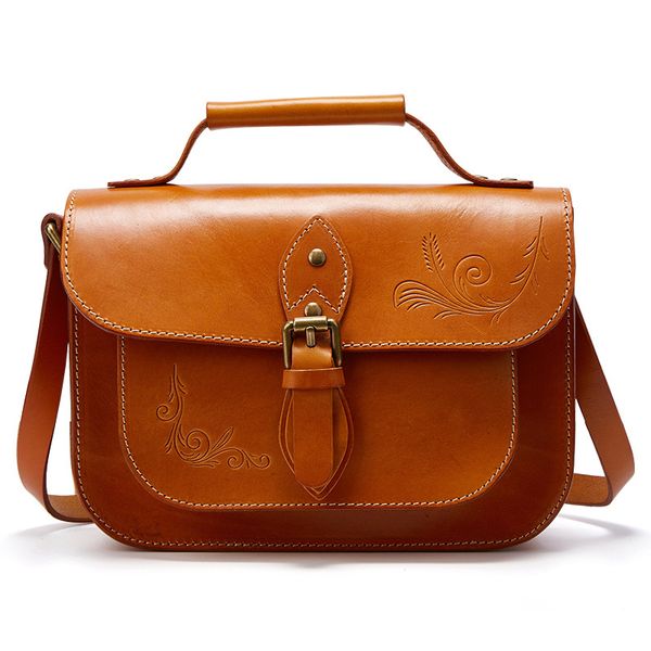 

famous design female retro cowhide leather totes bag handbags ladies shoulder bag women multifunctional portable crossbody