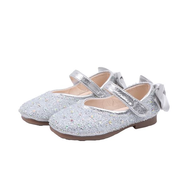 

spring autumn sweet bow-knot rhinestone medium big girls shallow leather shoes casual soft children's kids princess bowtie flats, Black;red