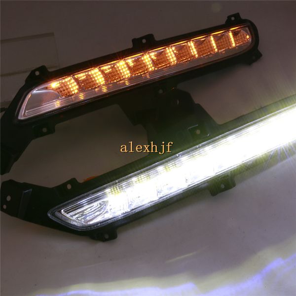 

july king led daytime running lights, led front bumper drl with yellow turn signal light case for kia k2 rio 2015-2017, 1:1 replacement