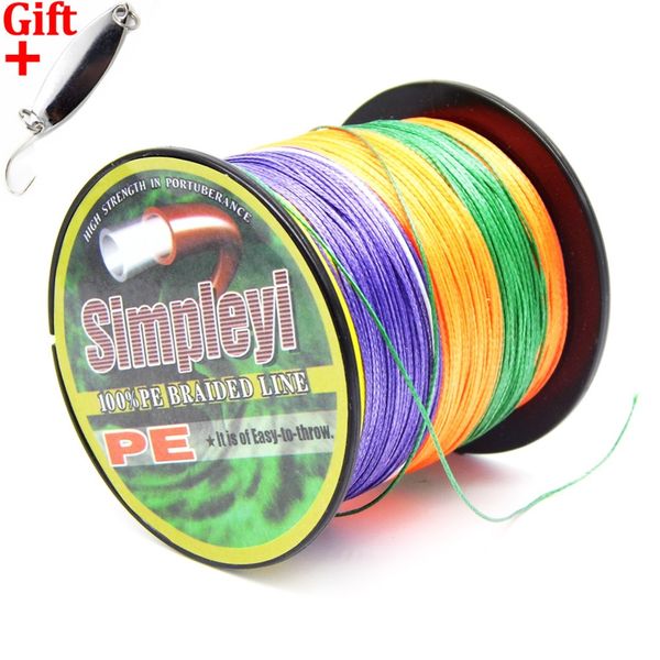 

simpleyi lure as gift 300m 8 strands x8 10lb to 300lb pe monofilament fishing line braided wire rope cord carp goods for fishing