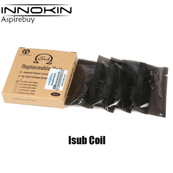 

Замена Катушки Innokin Isub 0.5 0.2 1.0 2.0ohm Головка Катушки Для Isub Subohm Бак 5 шт. / Упак. 100% Оригинал