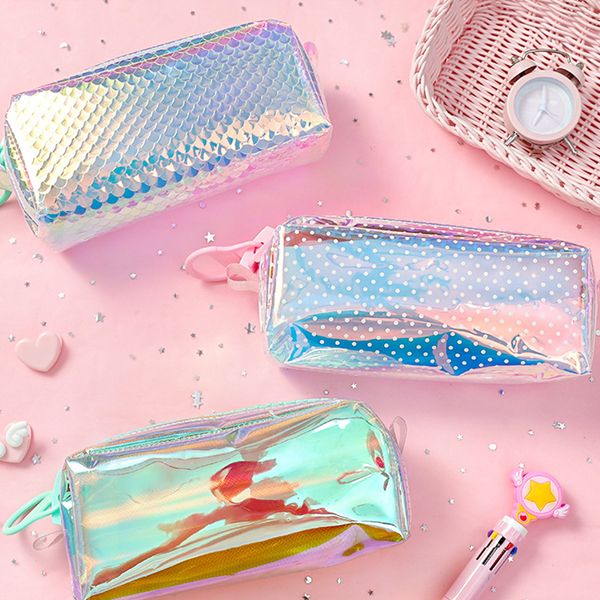 

shining pencil case stationery storage cute fashion stylish for office school student supplies children kids gift big pencil bag