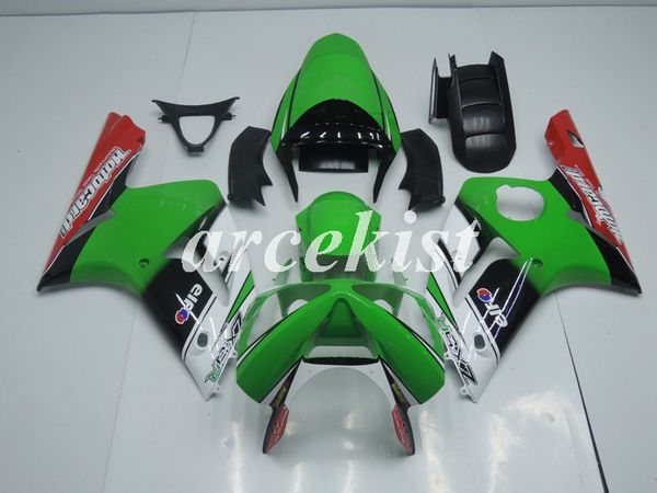 

мотоцикл новый abs инъекция полный комплект обтекатели, пригодный для kawasaki ninja zx-6r 2003 2004 03 04 636 zx6r кузовостроение набор зел