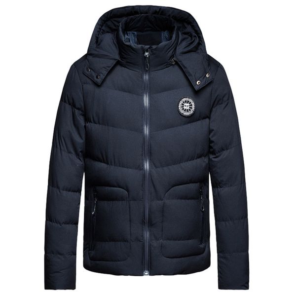 

mens winter zipped warm coat trend tracksuit casual long sleeve outwear coat slim baseball coats size down warm jacket, Black