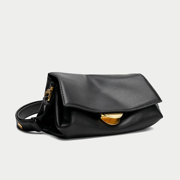

new 2020 genuine leather fashion women shoulder bag black brown handbag hasp opening lady messenger crossbody purse tote