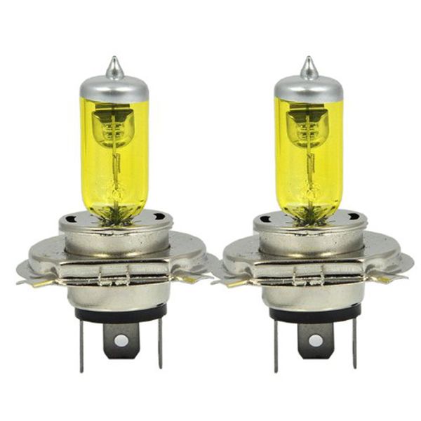 

2 x h4 9003 hb2 p43t 12v 3000k 55w golden yellow auto car hod halogen bulbs xenon lamps ultra upgrade headlight bulbs