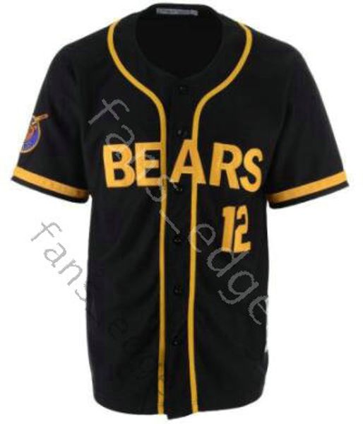 

bad news bears jersey movie 1976 chico's bail bonds 12 tanner boyle baseball black color stitched jerseys size s-xxxl ing, Blue;black