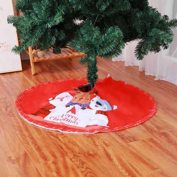 

90cm 100cm christmas tree skirt round carpet christmas decorations for home floor mat new year 2020 xmas tree skirts