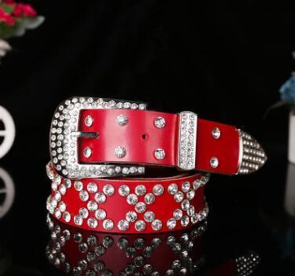 

2017 new fashion belt female genuine leather belts women luxury rhinestone second layer cow skin strap woman wide women's girdle, Black;brown