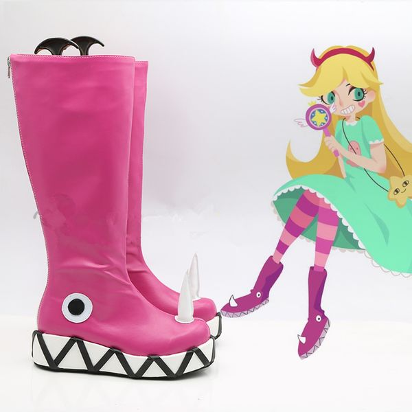 

star vs.the forces of evil princess star butterfly magic cosplay shoes boots, Black