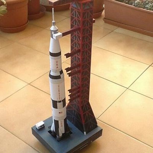 

1: 300 saturn v rocket paper 37 см модель головоломки ручной космос 3d diy оригами бумага искусство игрушки