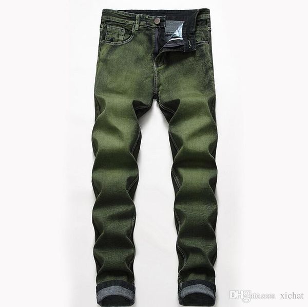 

big size mens classic straight leg ripped jeans fashion designer slim fit washed solid retro biker hip hop denim pants lgw6671, Blue