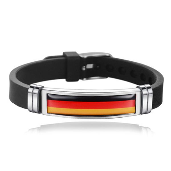 

new germany flag bangles sporty style stainless steel silicone germany country flag bracelets jewellery, Black