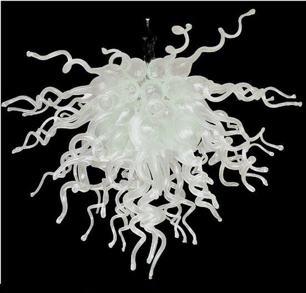Lâmpadas Contemporânea Arte Branco Murano Chandeliers Iluminação Sala de estar Decoração LED Bulbos Feito Personalizado Mão Feito de vidro lustre de vidro pingente luz