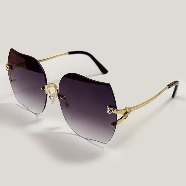 

brand women sunglasses designers 2020 rimless sunglasses female gradient shades uv400, White;black