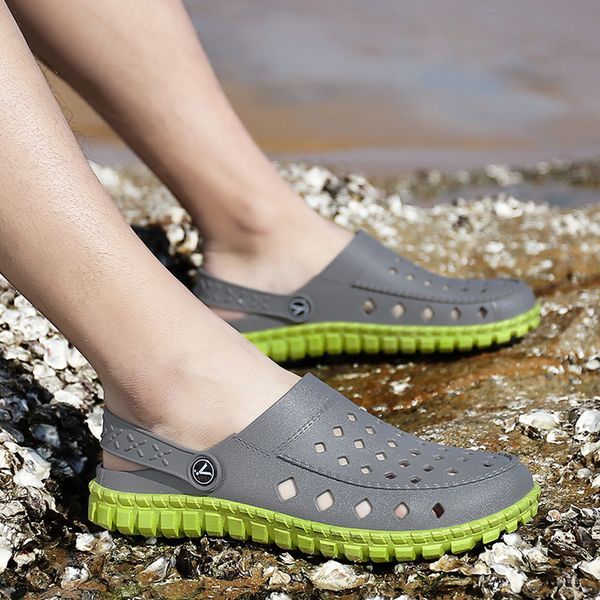 

sagace- sandals mens shoes 2019 summer clogs mens beach sandals outdoor zuecos men slippers sandalias hombre size 40-45 6j26, Black