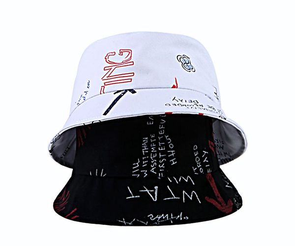 

2020 printing letters bucker hat doodling fishing hat men women hip hop street cool dancing, Blue;gray
