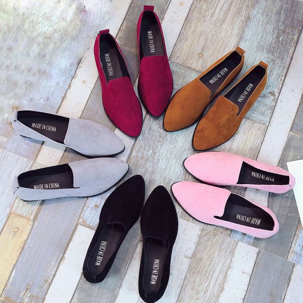 

2019 spring women loafers flats shoe women casual shoes suede slip on boat shoes female shoe comfortable ballet flats size 35-40, Black