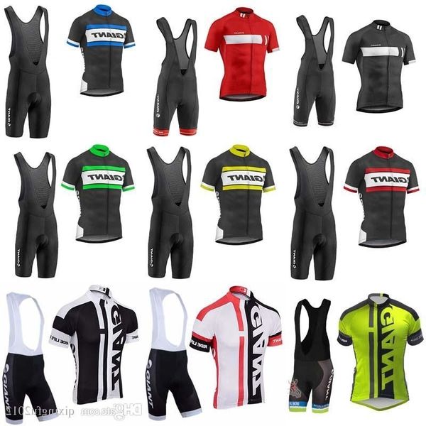 

2019 new men s giant team cycling clothing quick dry bike bicycle short sleeve cycling jerseys bib shorts sets ropa ciclismo c0705, Black;red