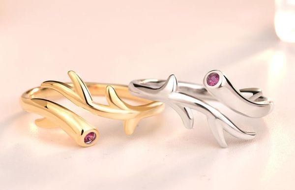 

925 silver antler ring niche design for women's single ring gift