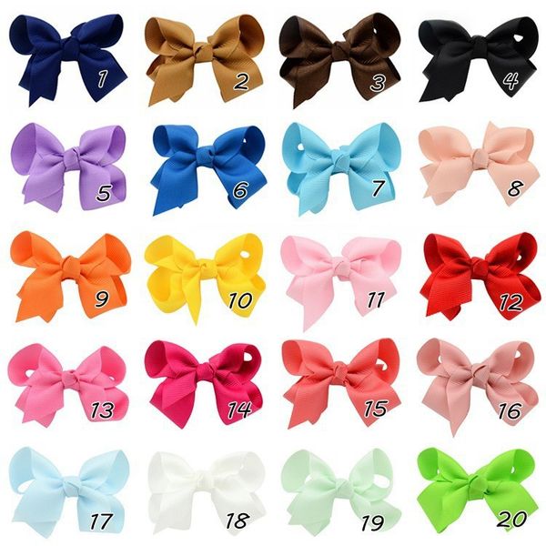 100 PCS Koreli 3 inç Grosgrain Şerit Kilitbows Bebek Kız Aksesuarları Klip Butik Saç Yayları Saç Türleri Saç Bağları A76