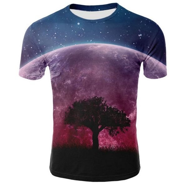 

dressing2020 newst starry sky series печатные 3d футболки круглый вырез с коротким рукавом женщины тройники мужчины повседневные женские фут, White;black