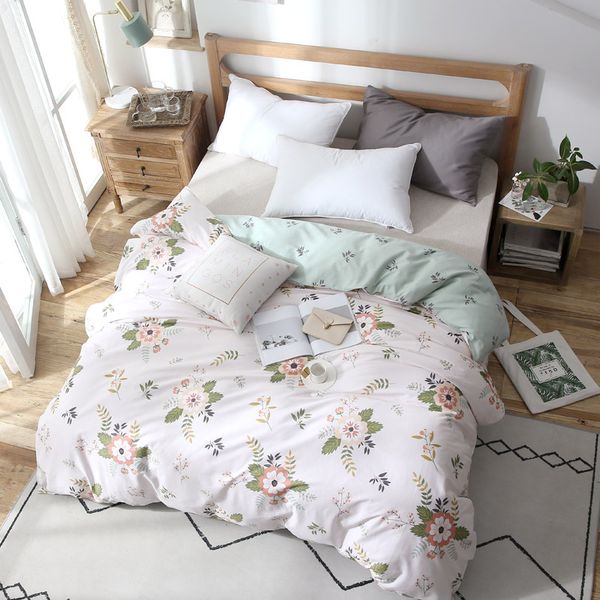 

2019 new 1pc 100% cotton duvet cover pastoral style active printing warm sets twins queen can be customized