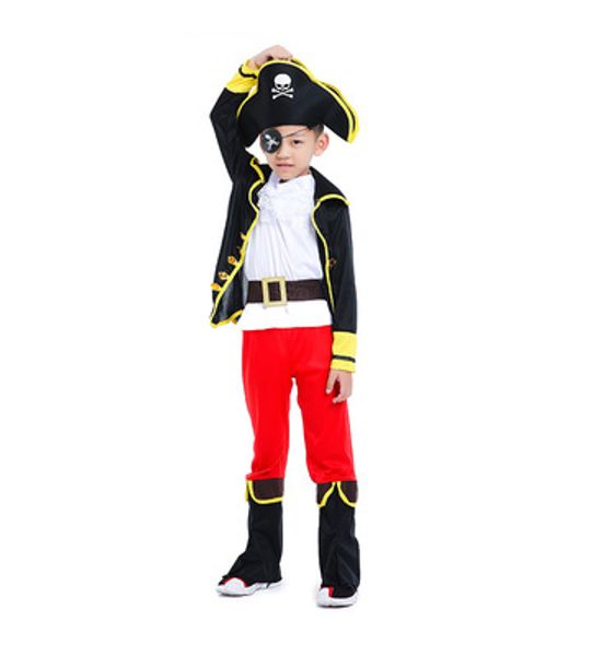 

2019 новый косплей карибский пиратский костюм хеллоуин ролевые игры детский костюм костюм участника джек капитан, Black;red