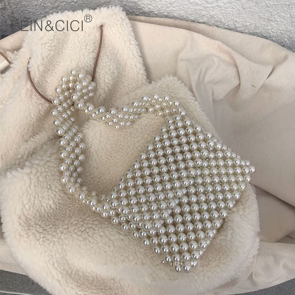 

pearls bag beaded shoulder bag women vintage retro ladies plastic acrylic 2019 new ins summer spring new wholesale