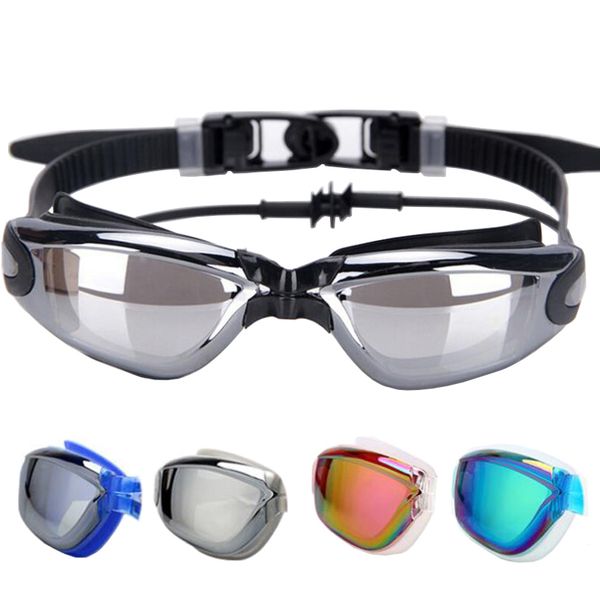 

professional silicone adjustable swimming goggles eyewear anti-fog uv swimming glasses with earplug sports eyewear