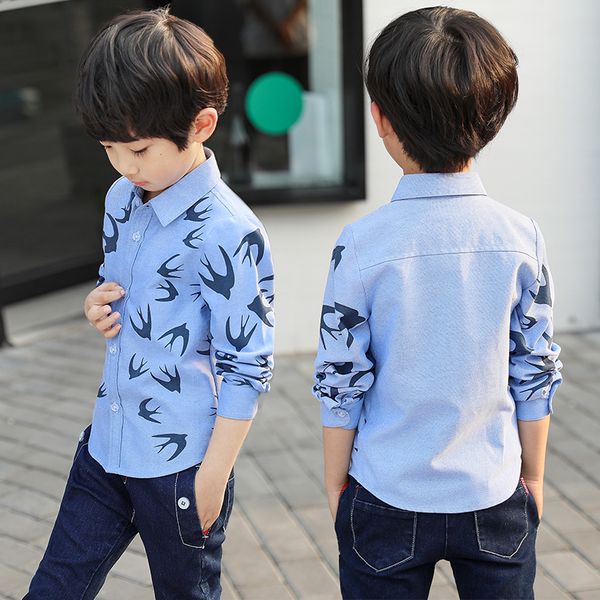 

children's wear 2019 spring suit new korean version boy long sleeved shirt children autumn roll shirt boy jacket tide, White;black