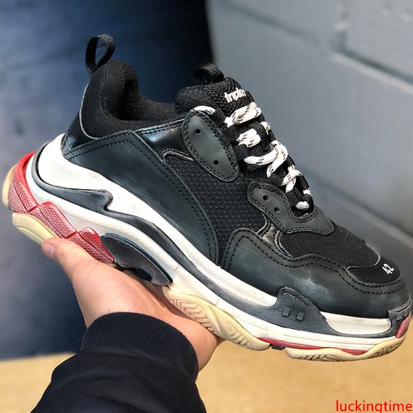 

2019 men women designer shoes triple s 17fw paris light-grey yellow multi casual shoes fashion luxury designer sneakers size 36-45