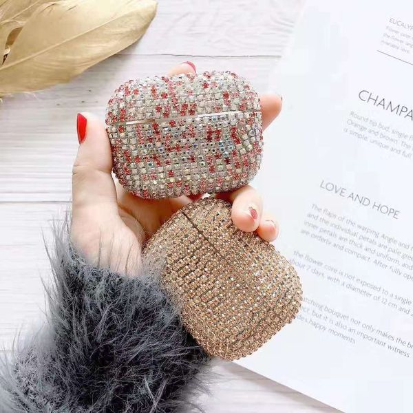 

Fashion airpods 1/2 case luxury new rhinestone bluetooth wireless headset shell airpods pro case protective case wholesale-