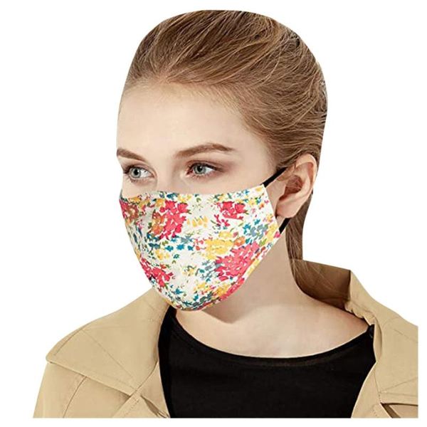 

cloth facemask with 7 pcs filter cotton face maskswashable and reusable maske for germ protection floral print faceshield, Black