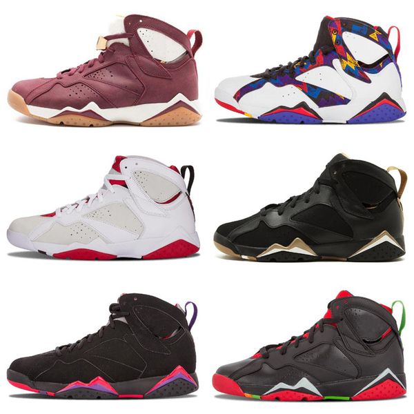 

7 retro basketball shoes men women 7s vii purple unc bordeaux olympic panton pure money nothing raptor n7 zapatos trainer sport shoe