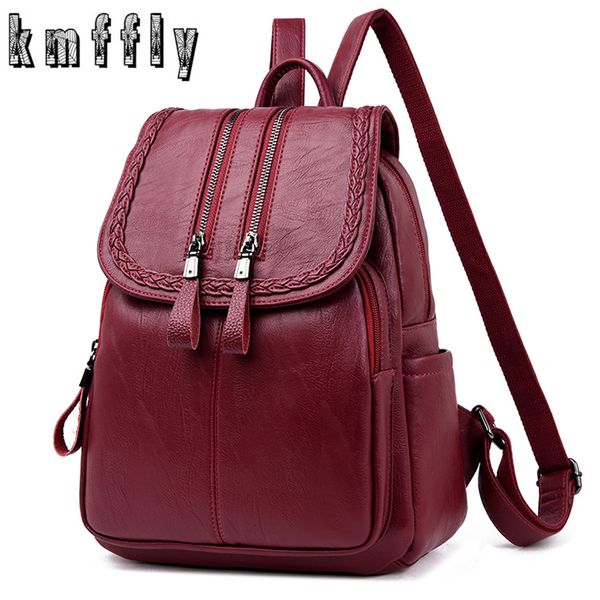 

fashion woman backpacks leather backpack sac a dos school bags for teenagers girls bagpack mochilas mujer 2019